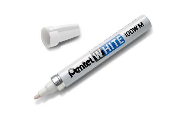 Viltstift Pentel 100W rond 2.2mm wit