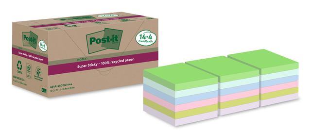 Memoblok Post-it 654 RSS12COL 76x76mm colour 14+4 gratis Memoblok Post-it 654 RSS12COL 76x76mm colour 14+4 gratis