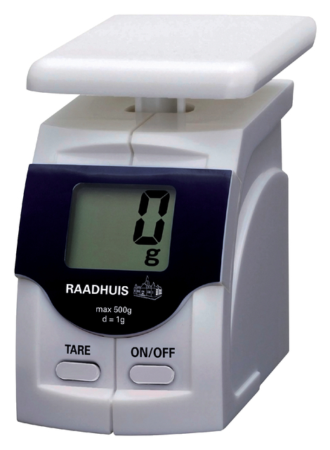 Briefweger Raadhuis tot 500 gram kunststof wit Briefweger Raadhuis tot 500 gram kunststof wit