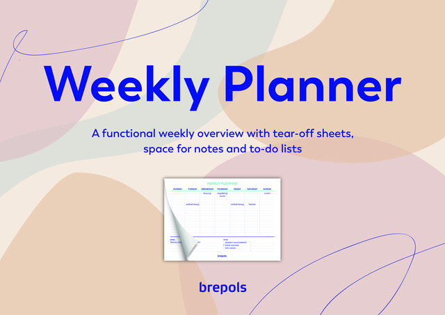 Planner Brepols Weekly A4 7dagen/1pagina horizontaal assorti Planner Brepols Weekly A4 7dagen/1pagina horizontaal assorti