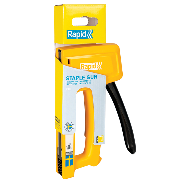 staplegun, handtacker, plastic, oranje, greep