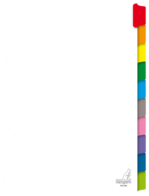 Tabbladen Kangaro 23-gaats PK410M 10-delig wit karton Tabbladen Kangaro 23-gaats PK410M 10-delig wit karton