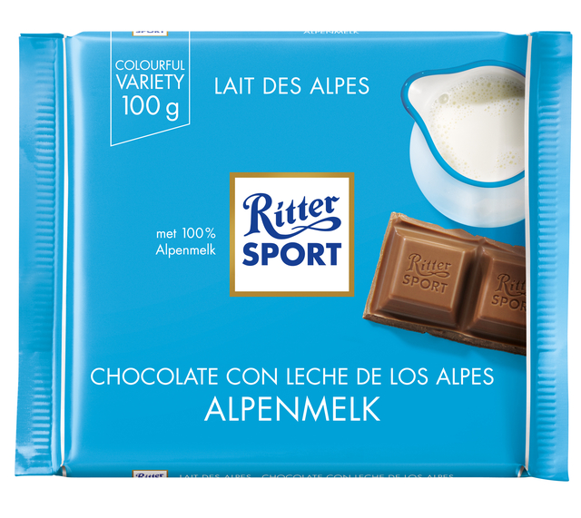 Chocolade Ritter Sport alpenmelk 100gr Chocolade Ritter Sport alpenmelk 100gr