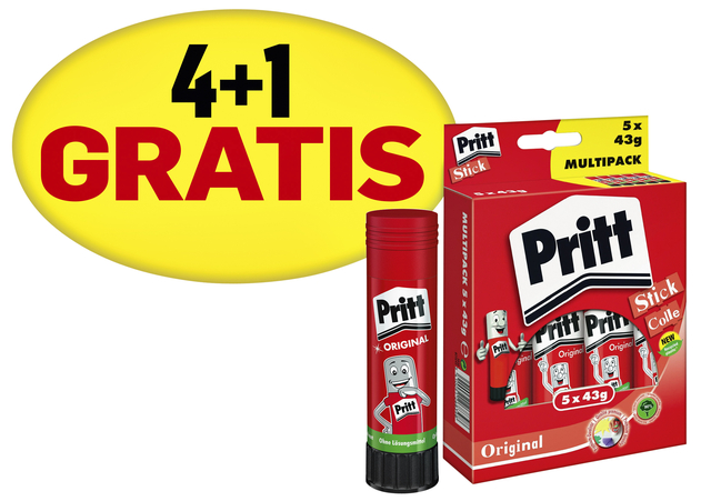 Lijmstift Pritt Stick Original 43gr promopack 4+1 gratis Lijmstift Pritt Stick Original 43gr promopack 4+1 gratis