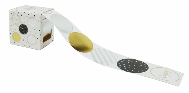 Cadeaustickers Party Chique op rol 50 stuks