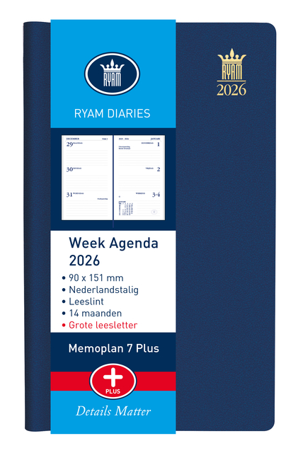 Agenda 2026 Ryam Memoplan 7 Plus Mundior 7dagen/2pagina's assorti Agenda 2026 Ryam Memoplan 7 Plus Mundior 7dagen/2pagina's assorti