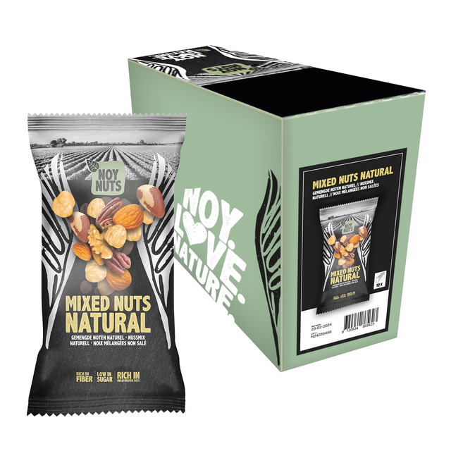 Noten NoyNuts naturel mix zak 45 gram Noten NoyNuts naturel mix zak 45 gram