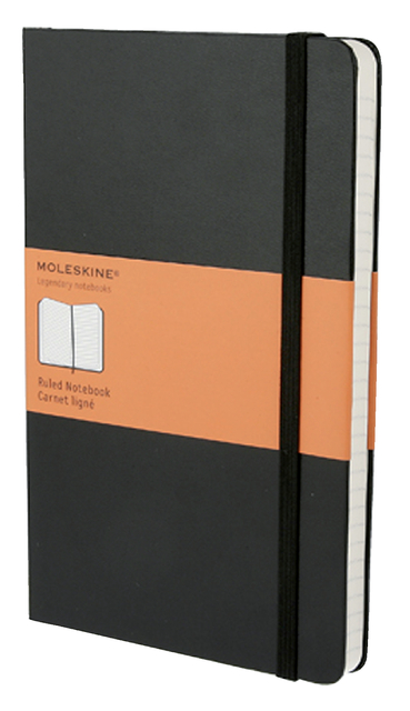 Notitieboek Moleskine large 130x210mm lijn hard cover zwart Notitieboek Moleskine large 130x210mm lijn hard cover zwart