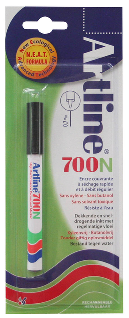 Viltstift Artline 700 rond 0.7mm zwart blister à 1 stuk Viltstift Artline 700 rond 0.7mm zwart blister à 1 stuk
