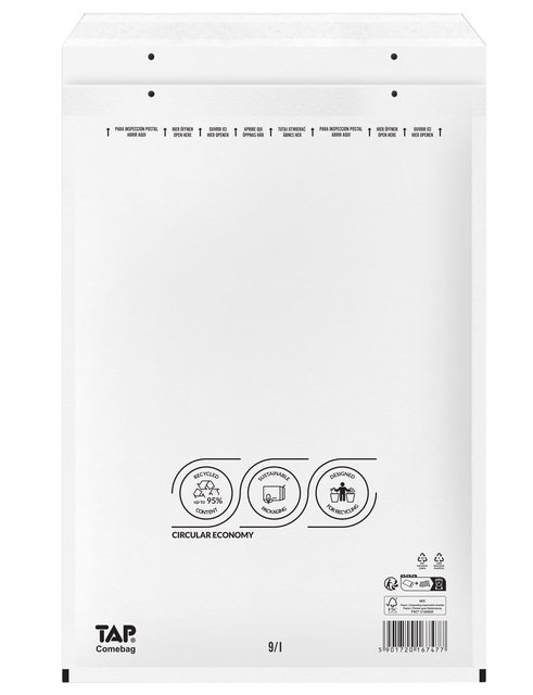 Envelop TAP Comebag luchtkussen nr19 320x455mm 100 stuks Envelop TAP Comebag luchtkussen nr19 320x455mm 100 stuks
