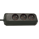 Brennenstuhl Eco-Line, stekkerdoos, 3 sockets type E, 3m, zwart Brennenstuhl Eco-Line, stekkerdoos, 3 sockets type E, 3m, zwart