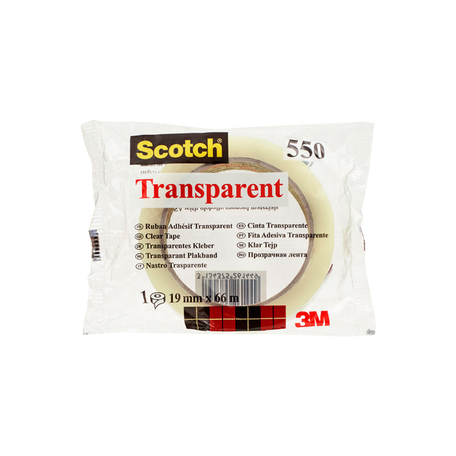 Plakband Scotch 550 19mmx66m transparant Plakband Scotch 550 19mmx66m transparant
