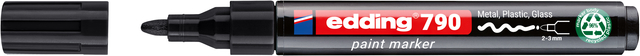 Paintmarker edding 790 op alcoholbasis 2-3mm zwart Paintmarker edding 790 op alcoholbasis 2-3mm zwart