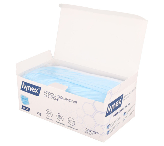 medische mondmasker,  gezichtsmasker,  wegwerp,  blauw,  50 stuks