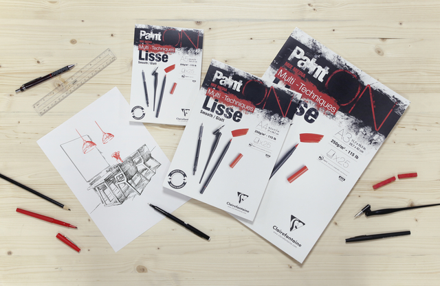 Tekenblok Clairefontaine Paint On A5 glad 25 vel 250gr wit