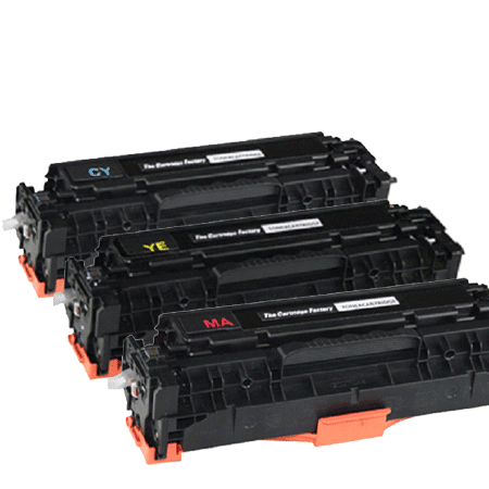 Huismerk Toners - 3-pack HP CF370AM (305A) compatibel, cyaan geel magenta (CE411A/CE412A/CE413A) Huismerk Toners - 3-pack HP CF370AM (305A) compatibel, cyaan geel magenta (CE411A/CE412A/CE413A)