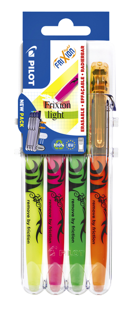 Markeerstift Pilot friXion assorti Set2Go à 4 stuks Markeerstift Pilot friXion assorti Set2Go à 4 stuks