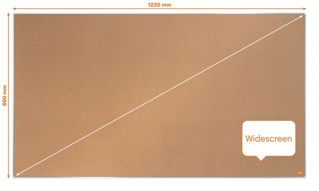 Prikbord Nobo Impression Pro widescreen 69x122cm kurk