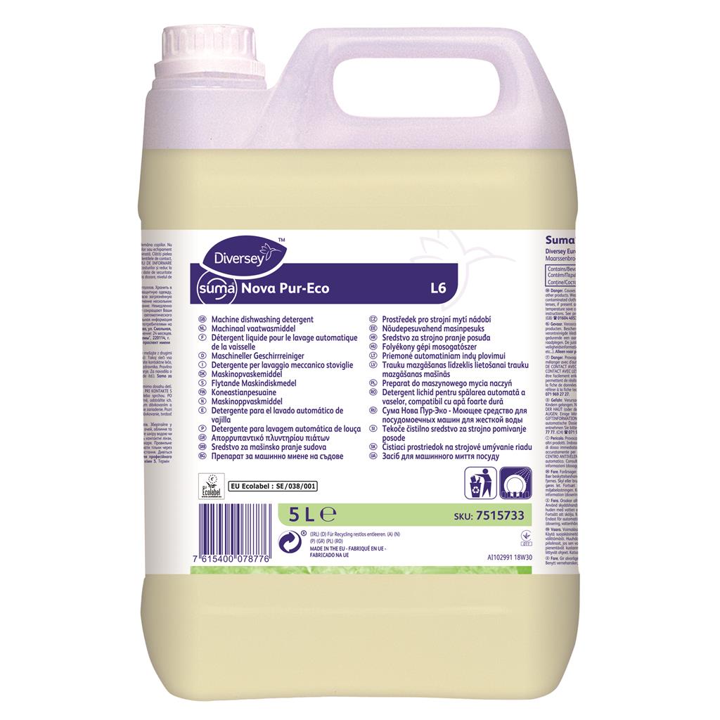 Diversey Suma Nova Pur-Eco L6 Vaatwasmiddel 2x5liter