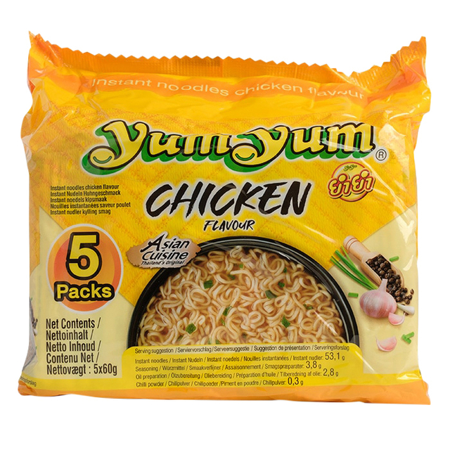 Noodles Yum Yum kip bami 5-pack 5x60gr Noodles Yum Yum kip bami 5-pack 5x60gr