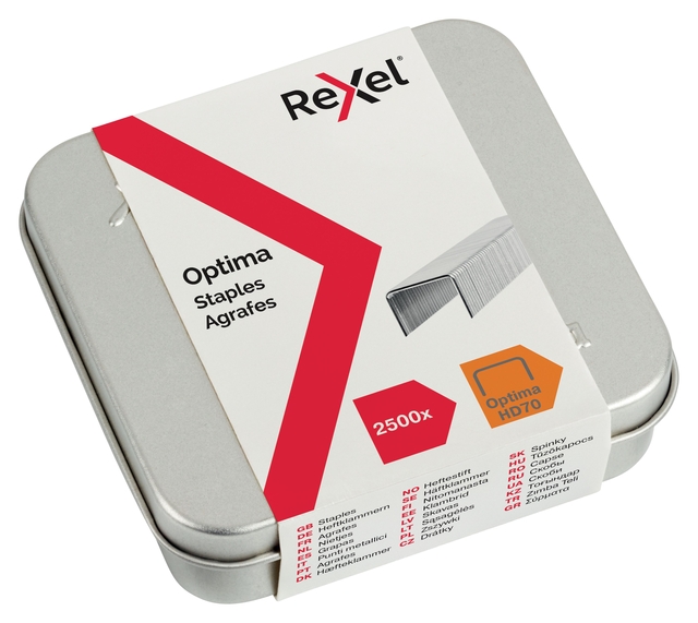 Nieten Rexel Optima nr70HD gegalvaniseerd 2500 stuks Nieten Rexel Optima nr70HD gegalvaniseerd 2500 stuks