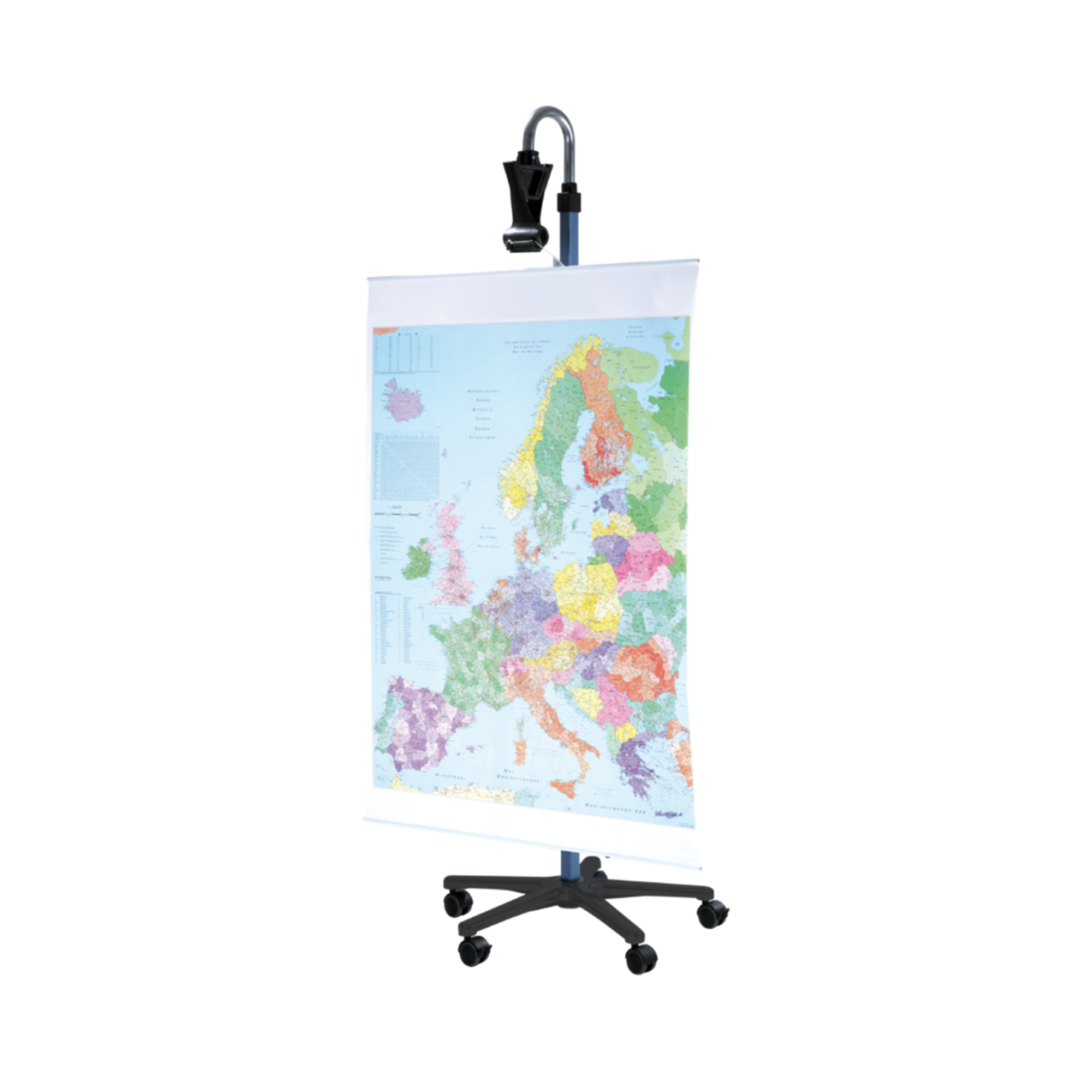 Kaartenstandaard uitschuifbaar met vijf wielen Kaartenstandaard uitschuifbaar met vijf wielen