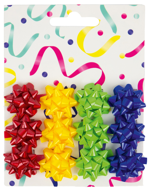 Cadeaustrikken set à 12 stuks rood, geel, groen en blauw