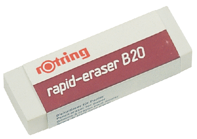 Gum rOtring Rapid B20 65x23x10mm potlood wit Gum rOtring Rapid B20 65x23x10mm potlood wit