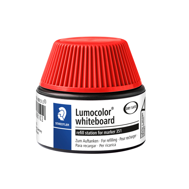 Viltstiftvulling Staedtler Lumocolor whiteboard 30ml rood Viltstiftvulling Staedtler Lumocolor whiteboard 30ml rood