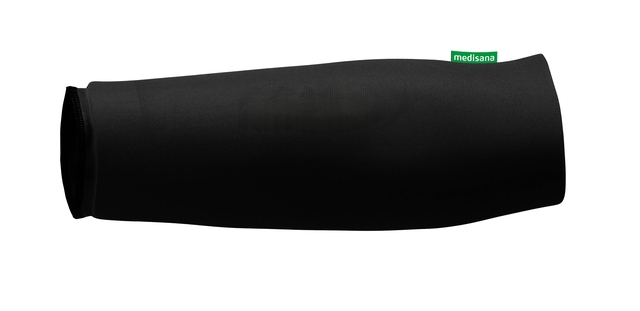 arm sleeve, arm warmer, black fabric, slip-on, medisana tag