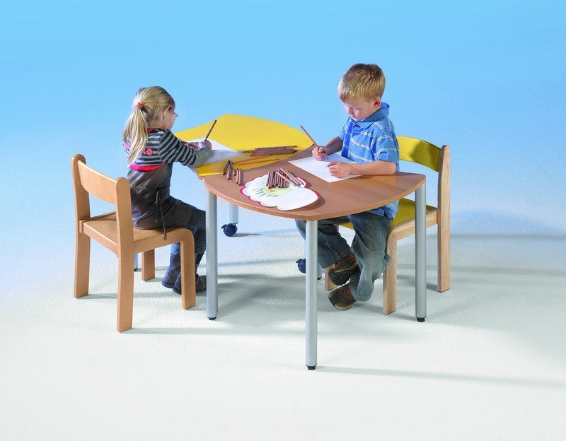 Vierkante golfvormige tafel Swing-it Steely verstelbare hoogte