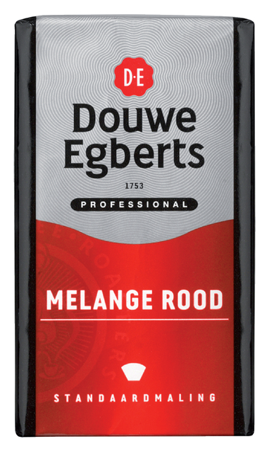 Koffie Douwe Egberts snelfiltermaling Melange Rood 250gr Koffie Douwe Egberts snelfiltermaling Melange Rood 250gr