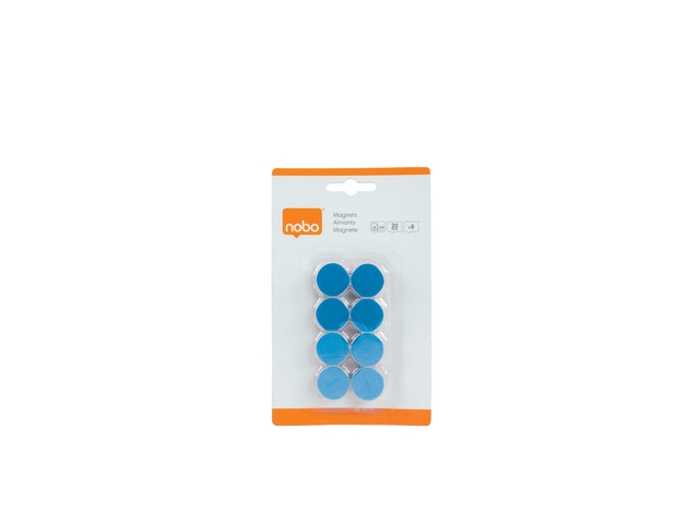 Magneet Nobo 20mm blauw 8 stuks Magneet Nobo 20mm blauw 8 stuks