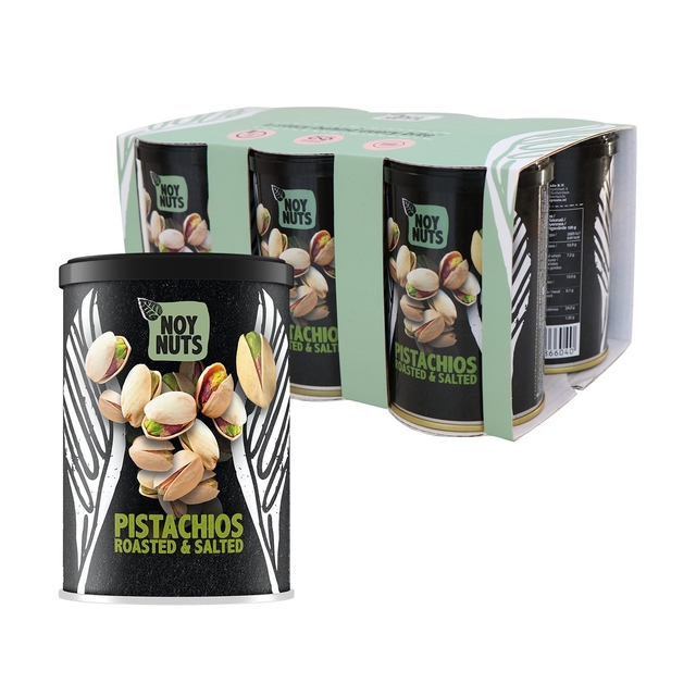 pistachen, pistachen noot, geroosterd & gezouten, blikverpakte noten, pistache noten blik