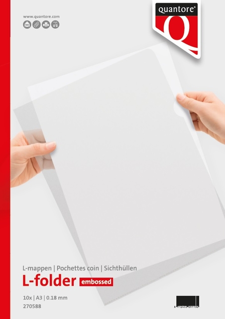 Insteekmap L-model Quantore A3 PP 0.18mm nerf transparant Insteekmap L-model Quantore A3 PP 0.18mm nerf transparant