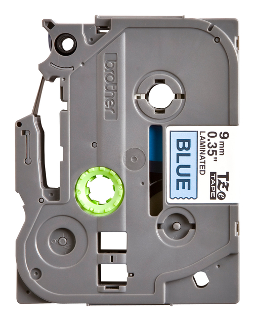 Labeltape Brother P-touch TZe-521 standaard 9mm zwart op blauw