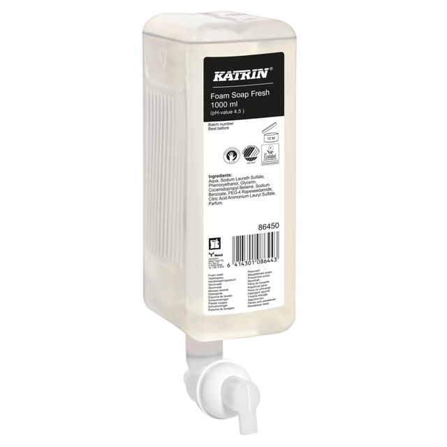 foam soap, liquid soap, 1000 ml, dispensing bottle, label text