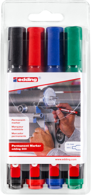 Viltstift edding 300 rond 1.5-3mm assorti 4 stuks