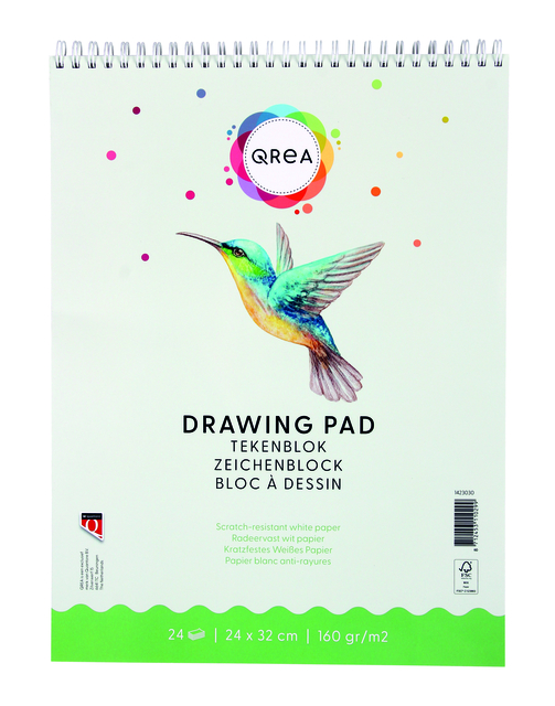Tekenblok Qrea 24x32 24 vel 160gr spiraal Tekenblok Qrea 24x32 24 vel 160gr spiraal