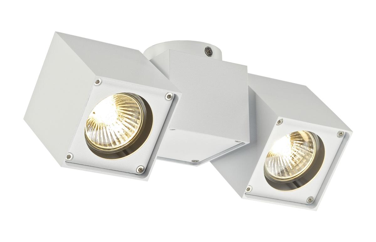 verlichtingsarmatuur, spotlicht, drieledige plafondlamp, witte afwerking, LED/halogeen adaptief