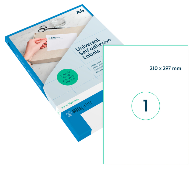 Etiket Rillprint 210x297mm mat transparant 25 etiketten Etiket Rillprint 210x297mm mat transparant 25 etiketten
