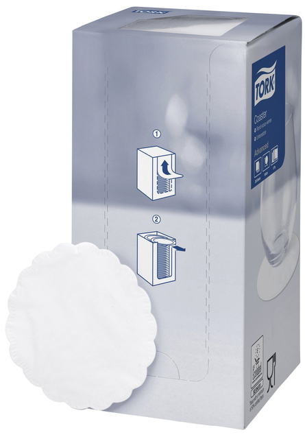 Onderzetter Tork Advanced 8-laags 90mm 250 vel wit 474474 Onderzetter Tork Advanced 8-laags 90mm 250 vel wit 474474