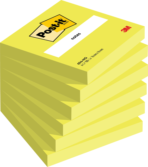 Memoblok Post-it 654 76x76mm neon groen 100 vel Memoblok Post-it 654 76x76mm neon groen 100 vel