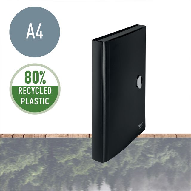 A4, koker, plastic, zwart, notitieboek