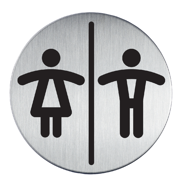 Infobord pictogram Durable 4920 toileten D/H rond 83mm Infobord pictogram Durable 4920 toileten D/H rond 83mm