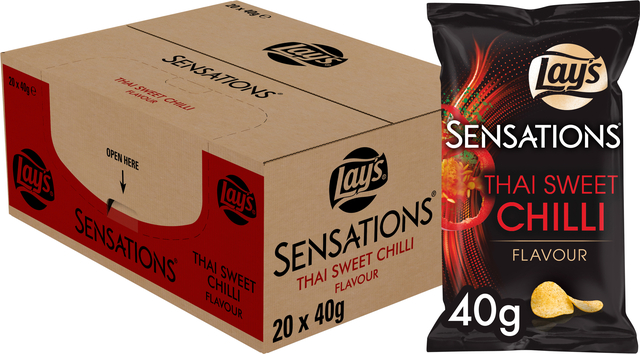 Chips Lay's Sensations Thai sweet chilli zak 40gr Chips Lay's Sensations Thai sweet chilli zak 40gr