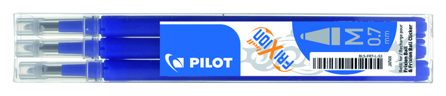 Rollerpenvulling PILOT friXion medium blauw set à 3 stuks