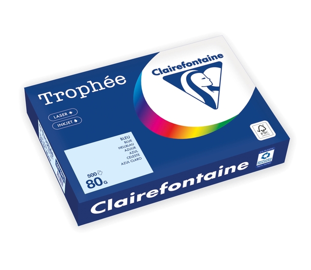 Kopieerpapier Trophée A4 80gr azuurblauw 500 vel Kopieerpapier Trophée A4 80gr azuurblauw 500 vel