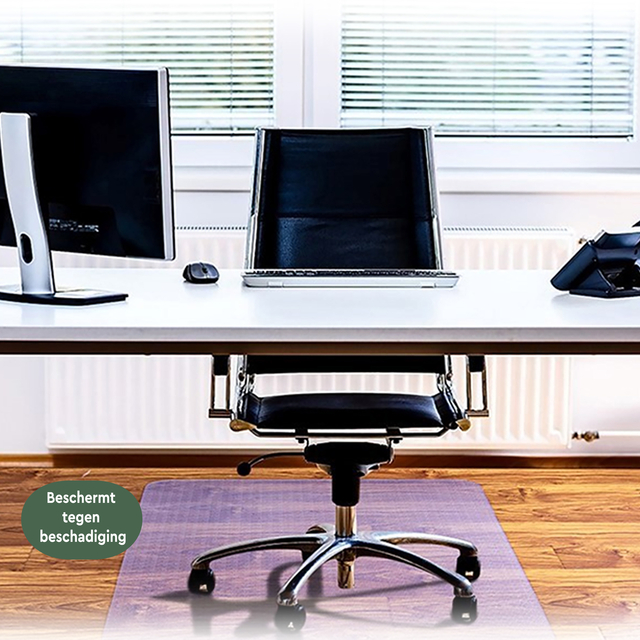 kantoorstoel, bureau, rolstoel, laptop, monitor