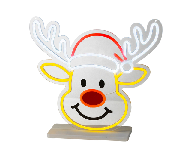 rendierlamp, kerstdecoratie, ledverlichting, wit en geel, kunststof